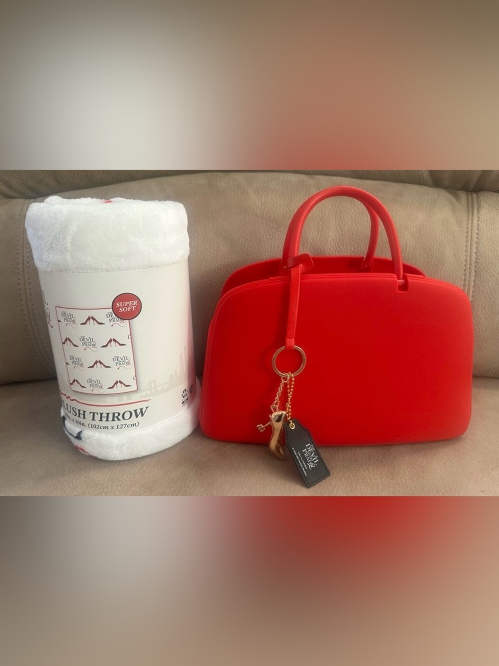 The Devil Wears Prada 2 Handbag Popcorn Bucket w/ charm
& plush throw blanket